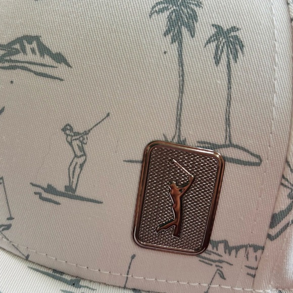 NWT PGA TOUR White Golf Print Cap - Picture 8 of 11